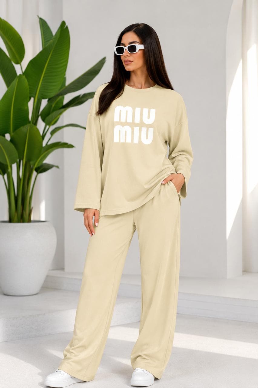 سوت Miu Miu صيفي أوفر سايز – خامة سمر ملتون
